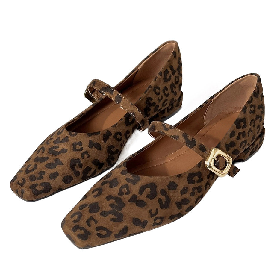 VILZSTUDIOS Stylish Mary Jane flats with square toe and low block heel