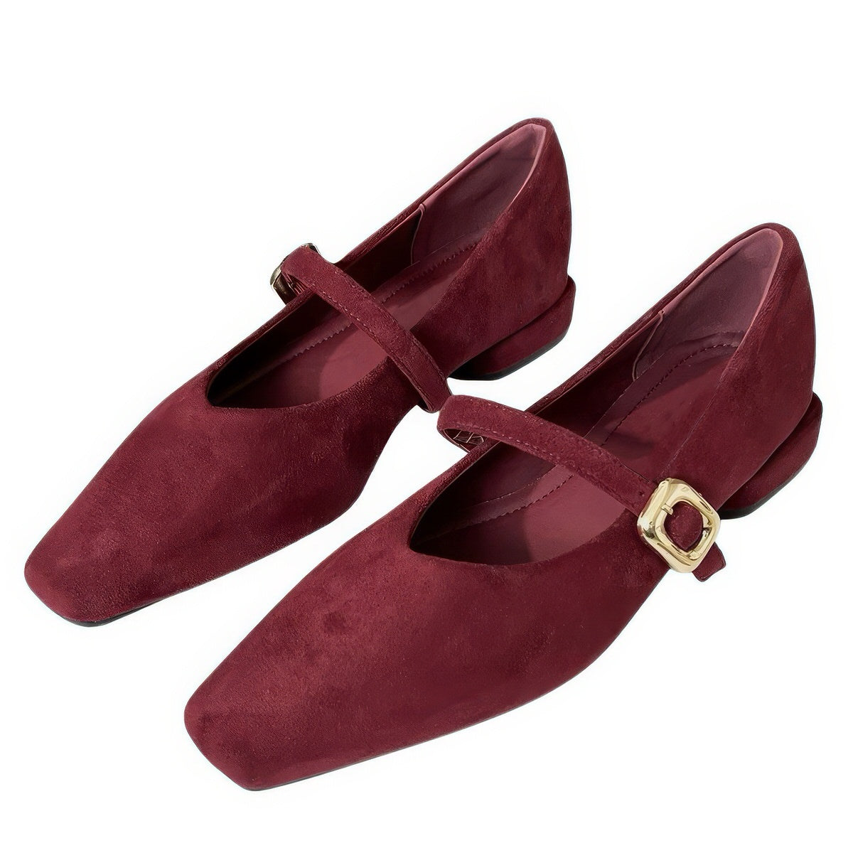 VILZSTUDIOS Chic Square Toe Mary Jane Flats