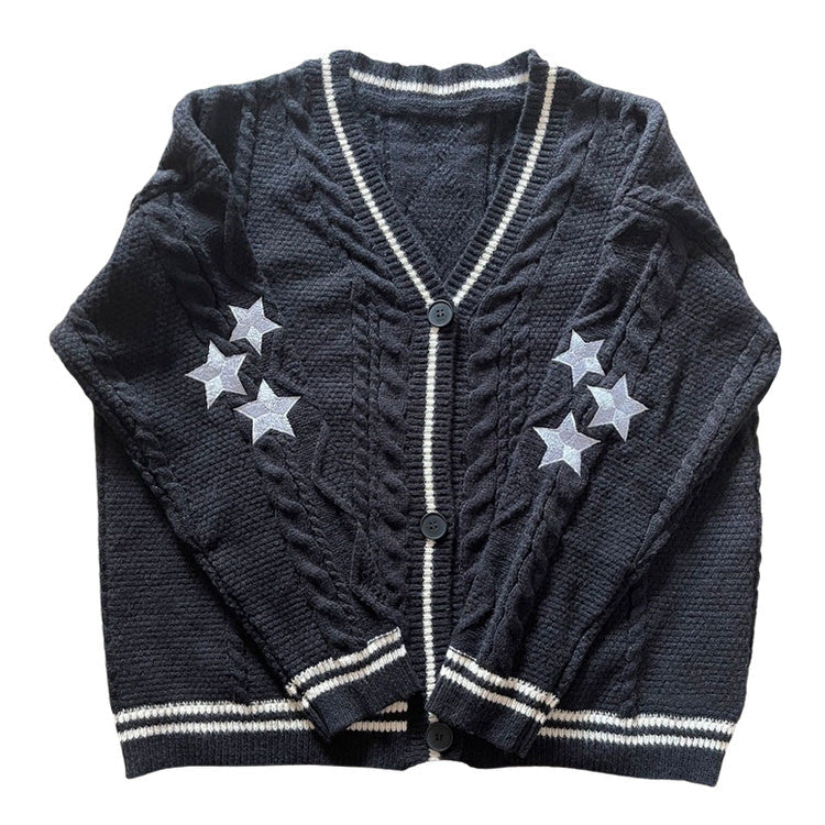 VILZSTUDIOS Oversized star embroidered cardigan from VILZSTUDIOS