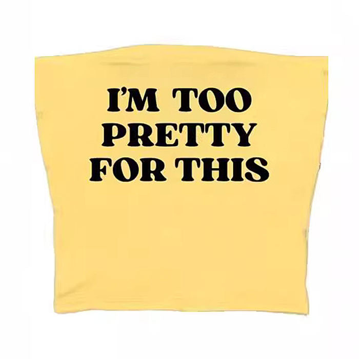VILZSTUDIOS Chic Y2K tube top with stylish text design