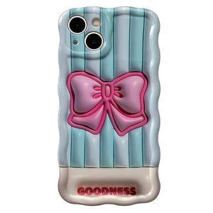 VILZSTUDIOS Stylish phone case with bowknot and stripes