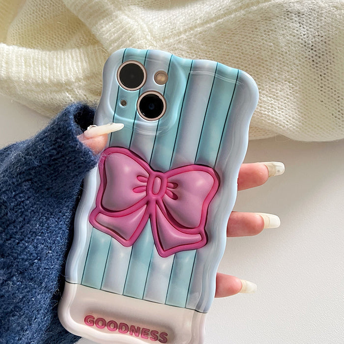 VILZSTUDIOS Stylish phone case with bowknot and stripes