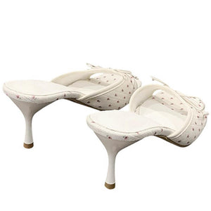 VILZSTUDIOS Chic summer floral heeled mules for stylish footwear