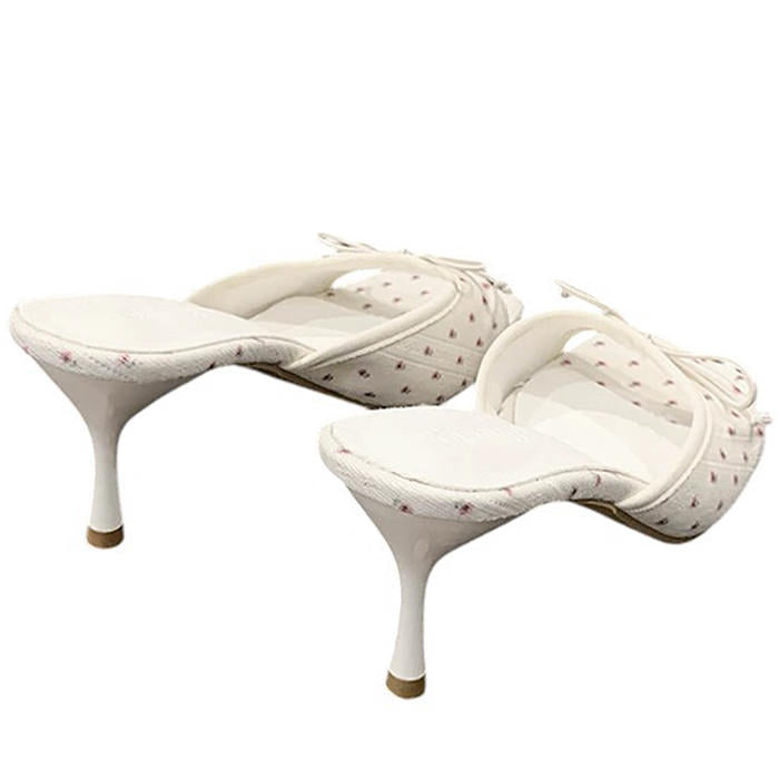 VILZSTUDIOS Chic summer floral heeled mules for stylish footwear