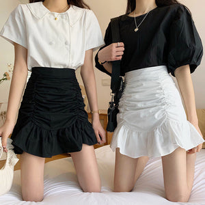 VILZSTUDIOS Chic gathered mini skirt for summer fashion