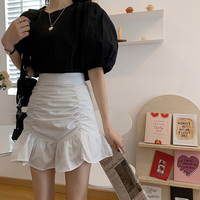 VILZSTUDIOS Chic gathered mini skirt for summer fashion