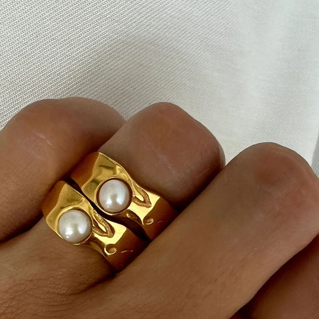 VILZSTUDIOS Elegant pearl ring for stylish accessories