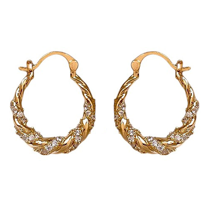 VILZSTUDIOS Chic twisted hoop earrings with rhinestones