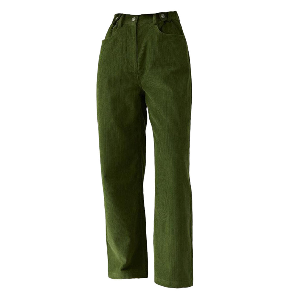VILZSTUDIOS Wide-leg corduroy trousers in olive green