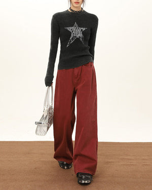 VILZSTUDIOS Fashionable wide-leg denim jeans