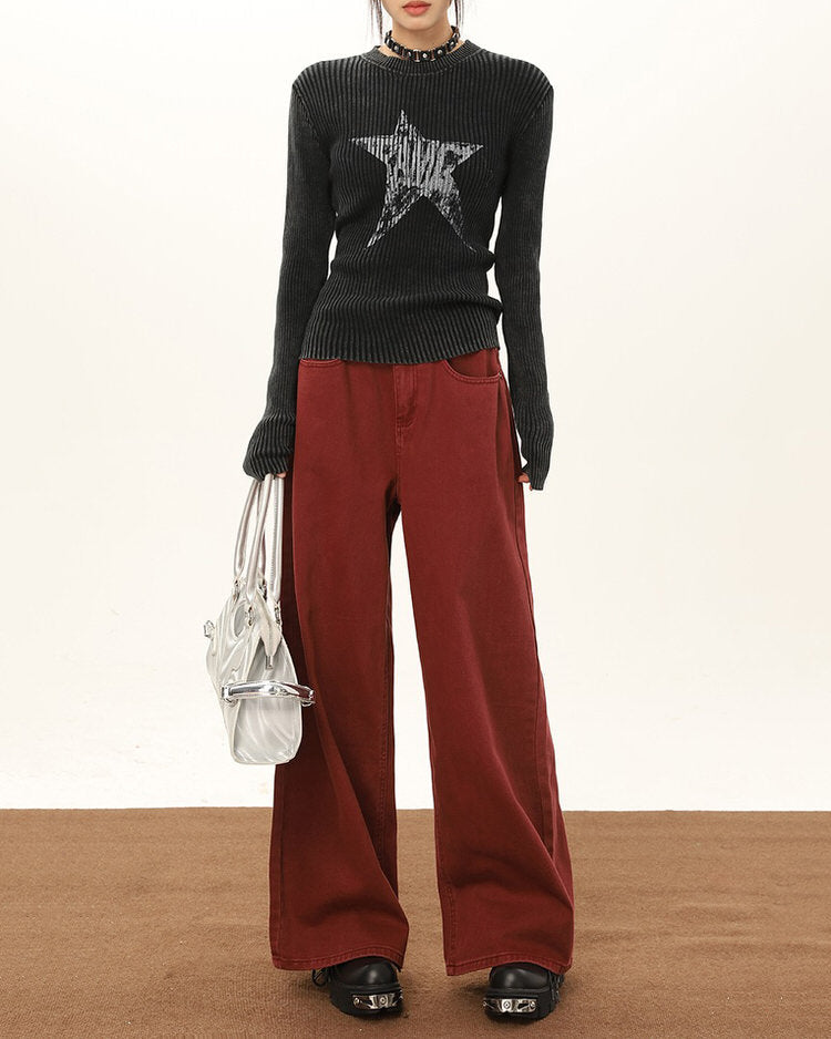 VILZSTUDIOS Fashionable wide-leg denim jeans