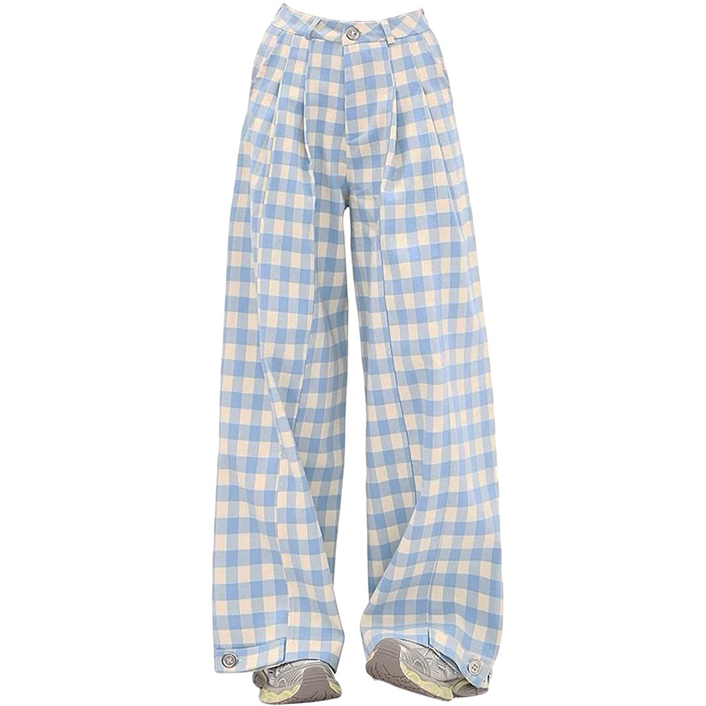 VILZSTUDIOS Stylish wide-leg gingham trousers from VILZSTUDIOS