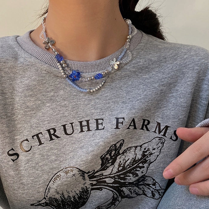 VILZSTUDIOS Stylish blue beaded necklace for streetwear fashion