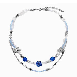 VILZSTUDIOS Stylish blue beaded necklace for streetwear fashion