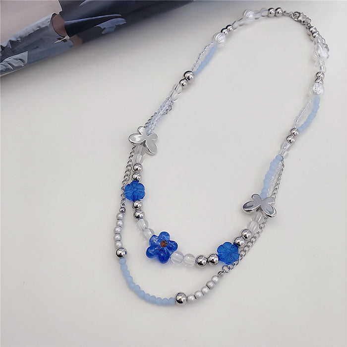 VILZSTUDIOS Stylish blue beaded necklace for streetwear fashion