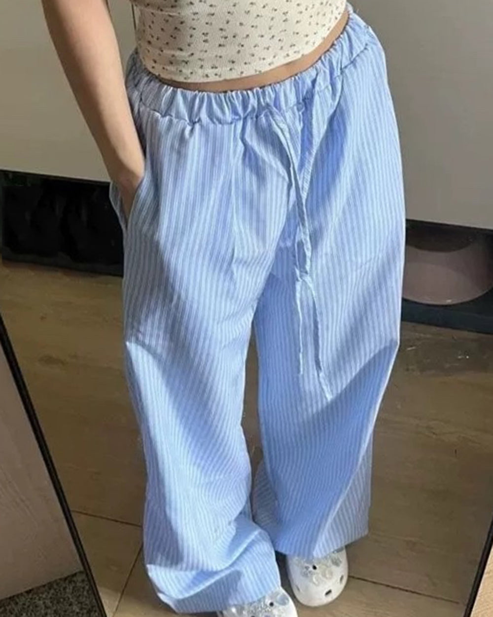 VILZSTUDIOS Chill Stripe Wide-Leg Pants