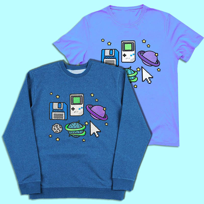 VILZSTUDIOS Pixel Universe Sweat and Tee Set for casual wear