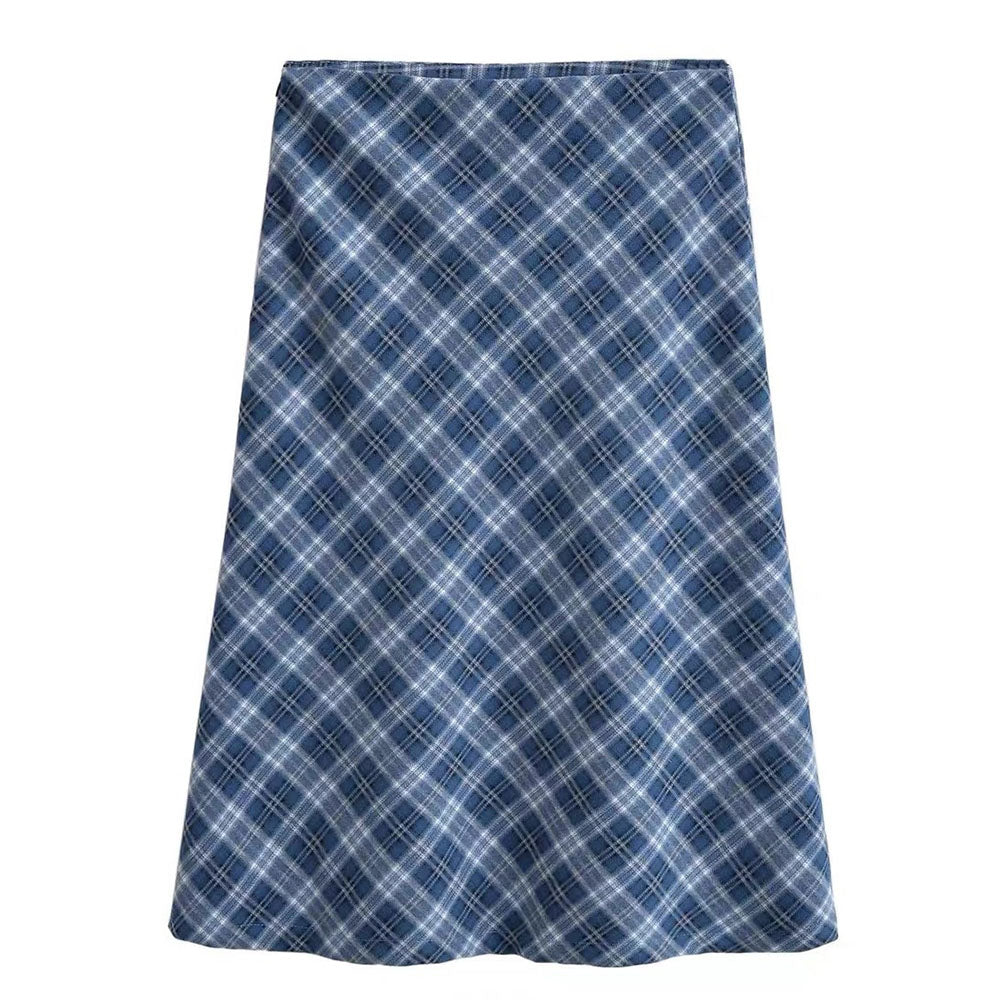 VILZSTUDIOS Fashionable plaid midi skirt for stylish outfits