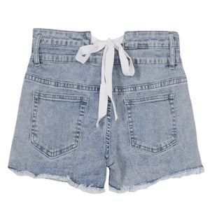 VILZSTUDIOS Chill Vibes Bow Tie Denim Shorts product image