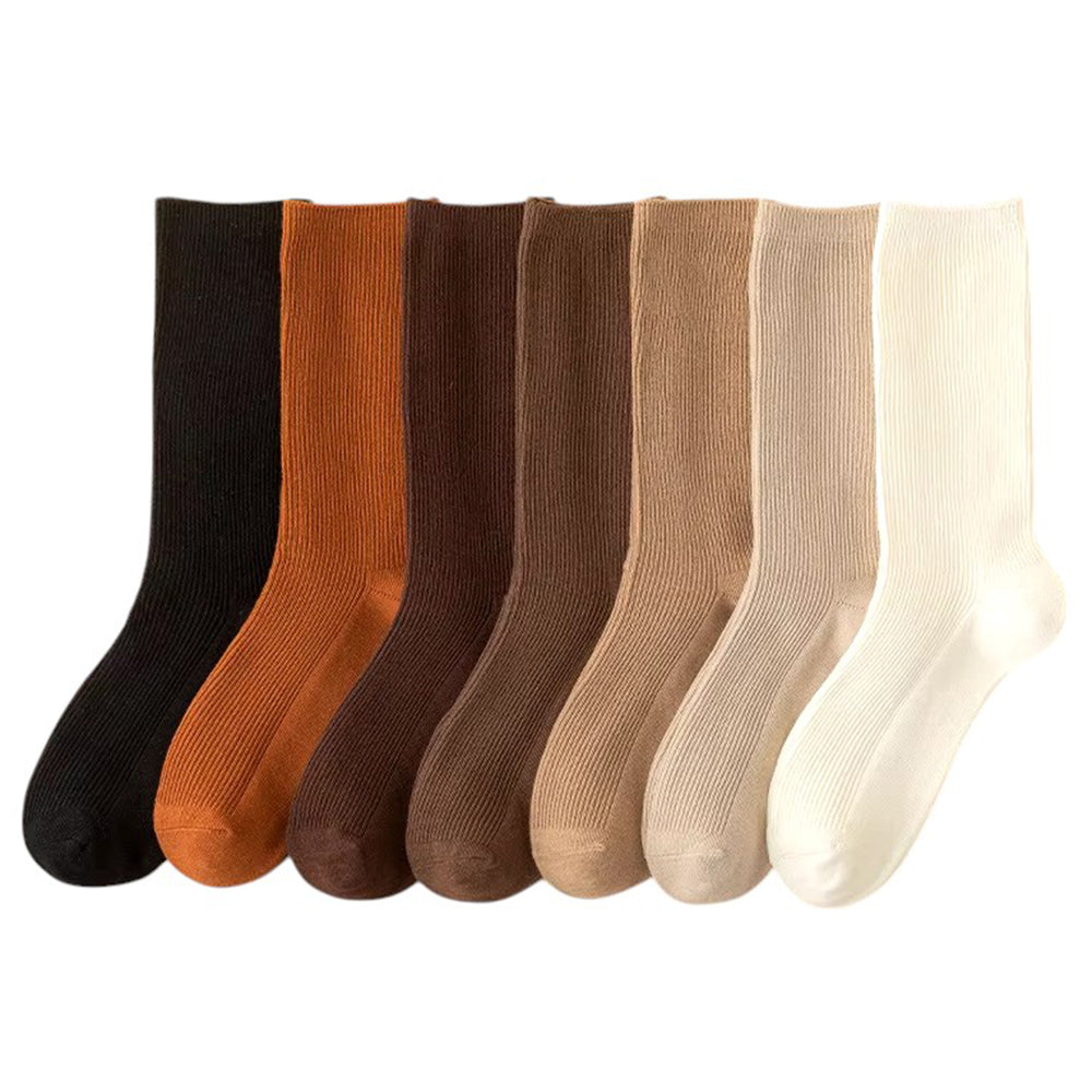 VILZSTUDIOS Ribbed crew socks in neutral tones