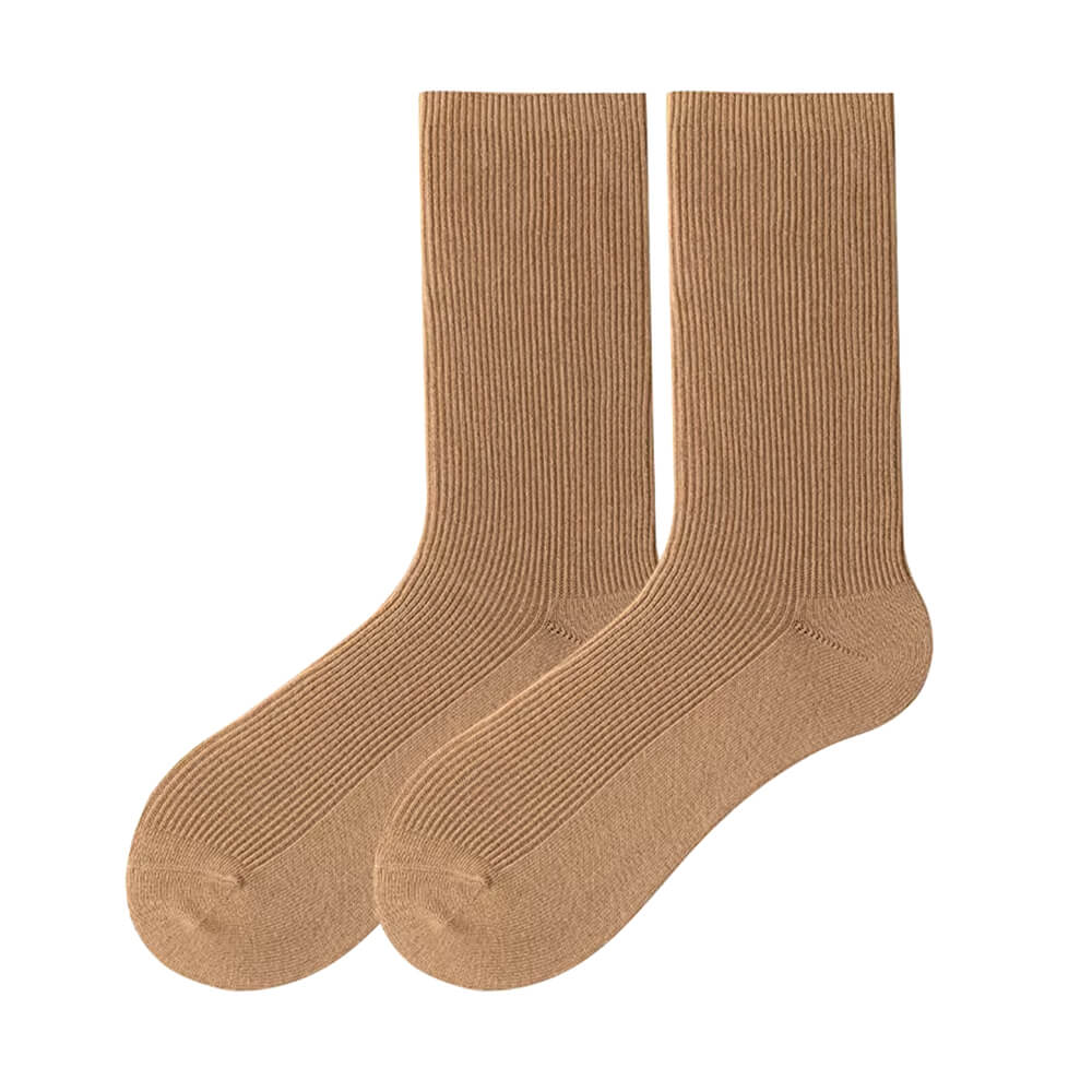 VILZSTUDIOS Ribbed crew socks in neutral tones