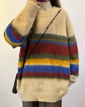 VILZSTUDIOS Oversized striped knit sweater for casual style