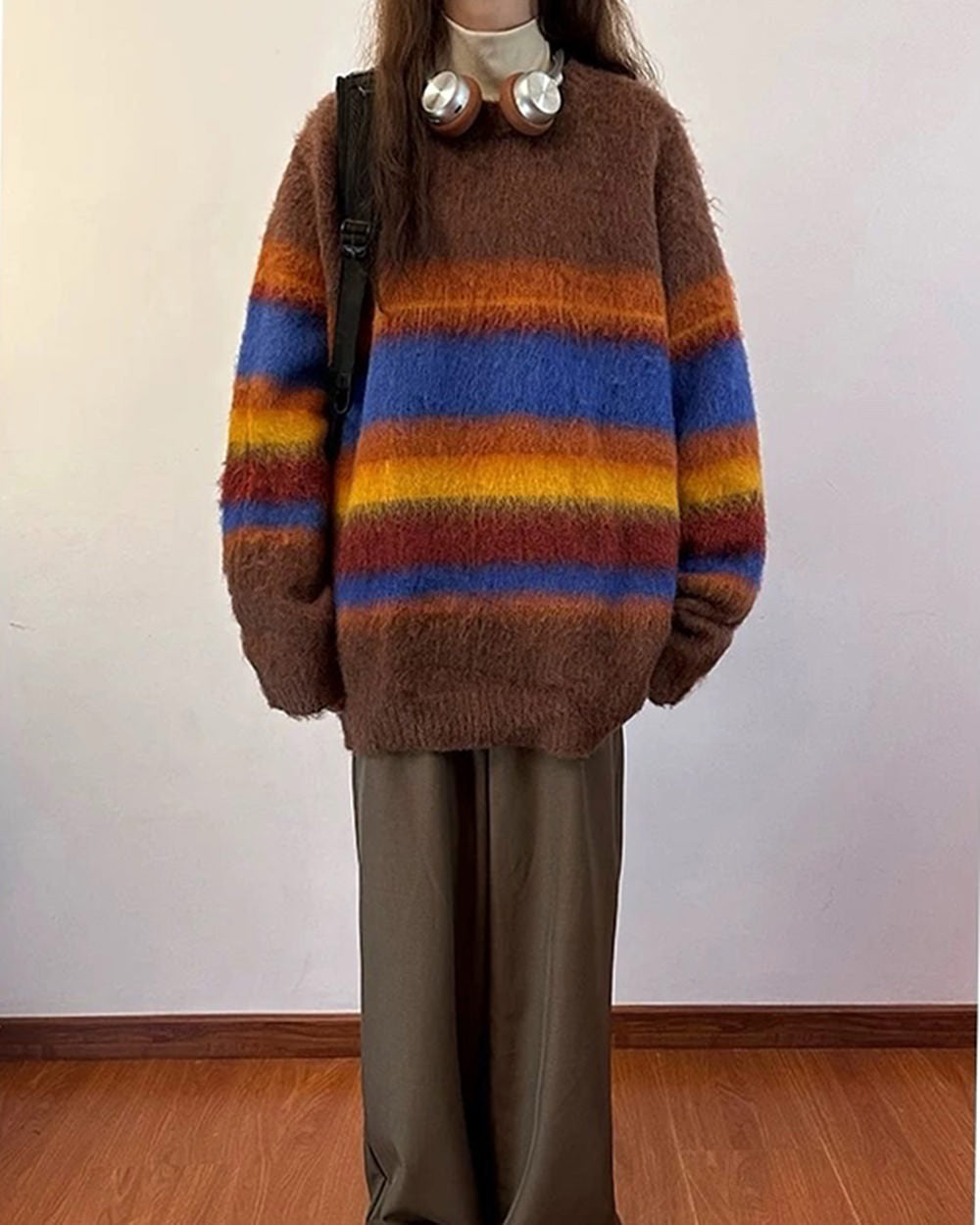 VILZSTUDIOS Oversized striped knit sweater for casual style