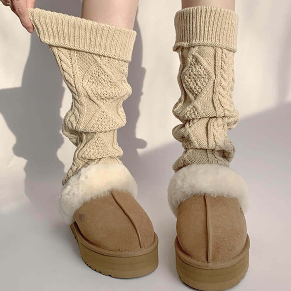 VILZSTUDIOS Textured knit leg warmers for stylish comfort
