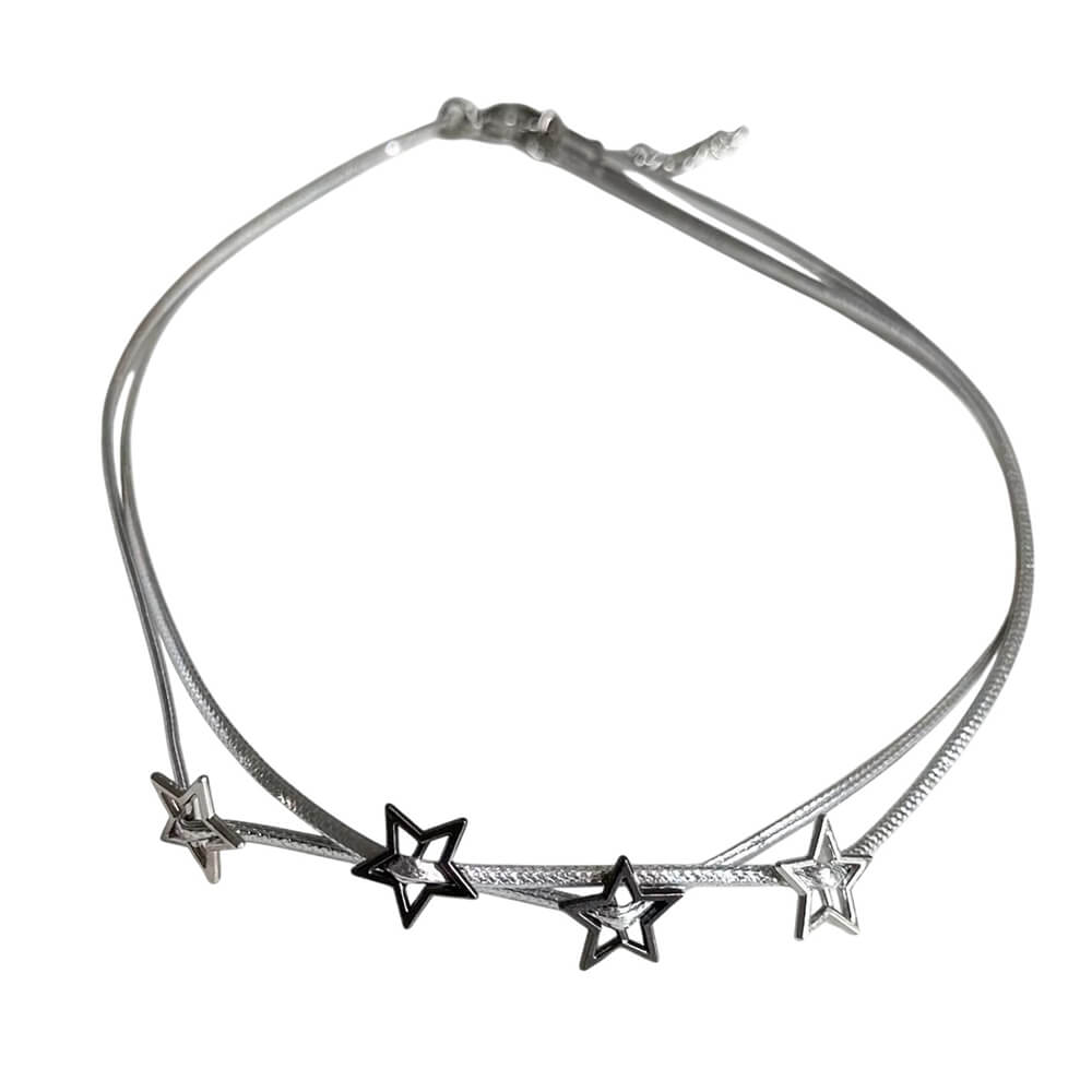 VILZSTUDIOS Layered choker necklace with silver-tone chains and pendants