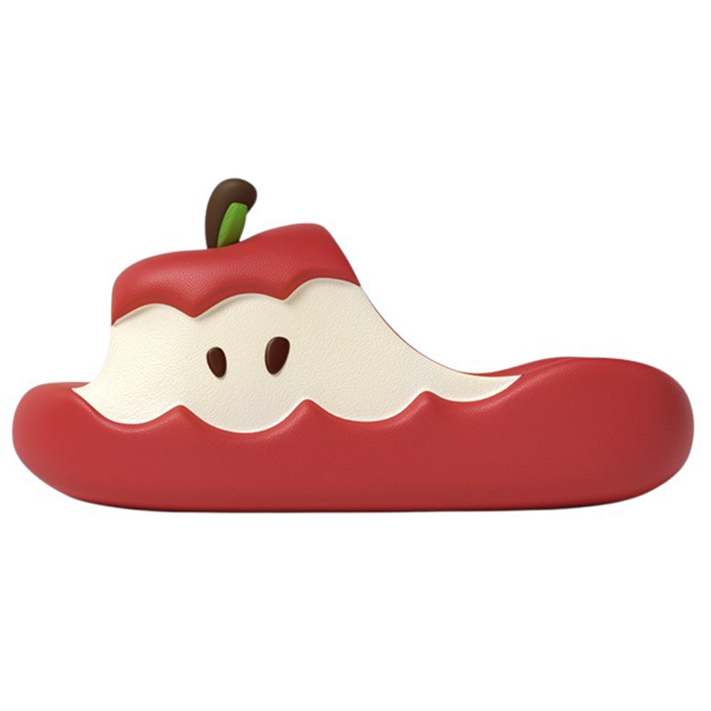 VILZSTUDIOS Aesthetic slippers with apple core shape and cartoon eyes