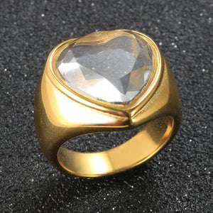 VILZSTUDIOS Y2K inspired chunky diamond heart ring