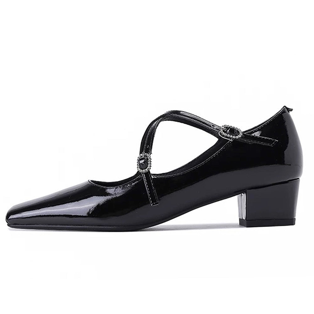 VILZSTUDIOS Classic cross strap Mary Janes with glossy finish