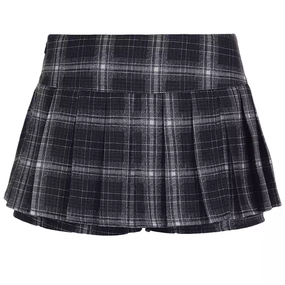 VILZSTUDIOS Classic plaid pleated skirt for fashion enthusiasts