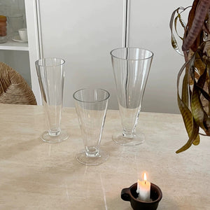 VILZSTUDIOS clear inverted cone glass vase