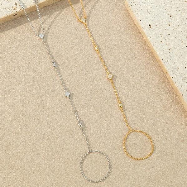 VILZSTUDIOS silver-tone clover hand chain bracelet