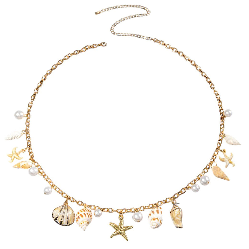 VILZSTUDIOS Coastal charm chain belt with ocean-themed accents