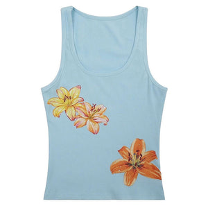 VILZSTUDIOS Tropical flowers aesthetic tank for summer wear
