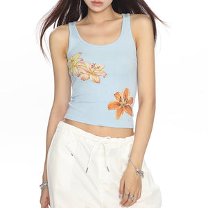 VILZSTUDIOS Tropical flowers aesthetic tank for summer wear
