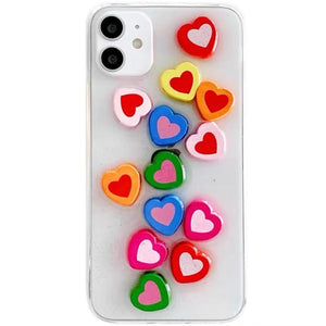 VILZSTUDIOS Colorful hearts design iPhone case