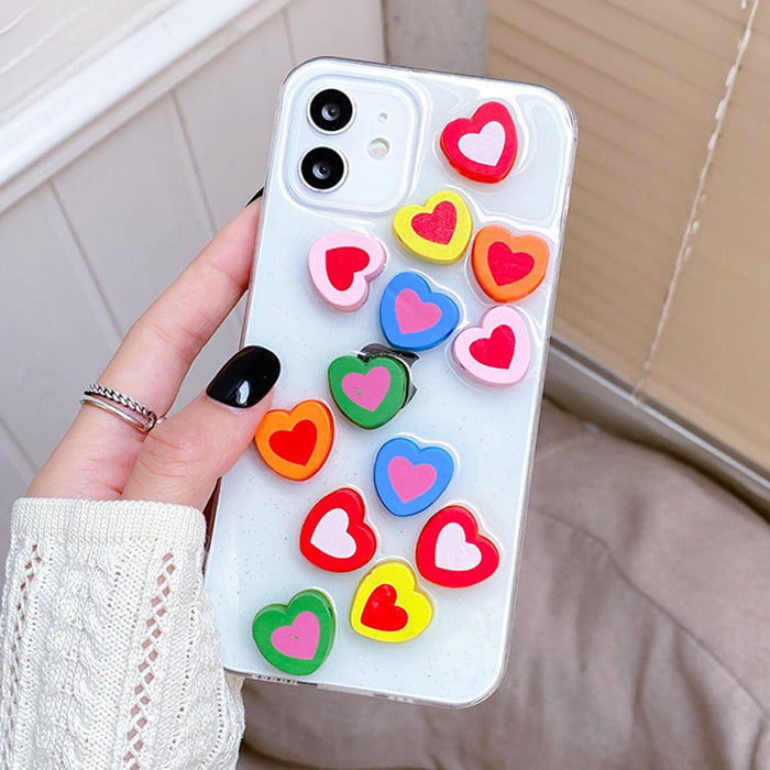 VILZSTUDIOS Colorful hearts design iPhone case