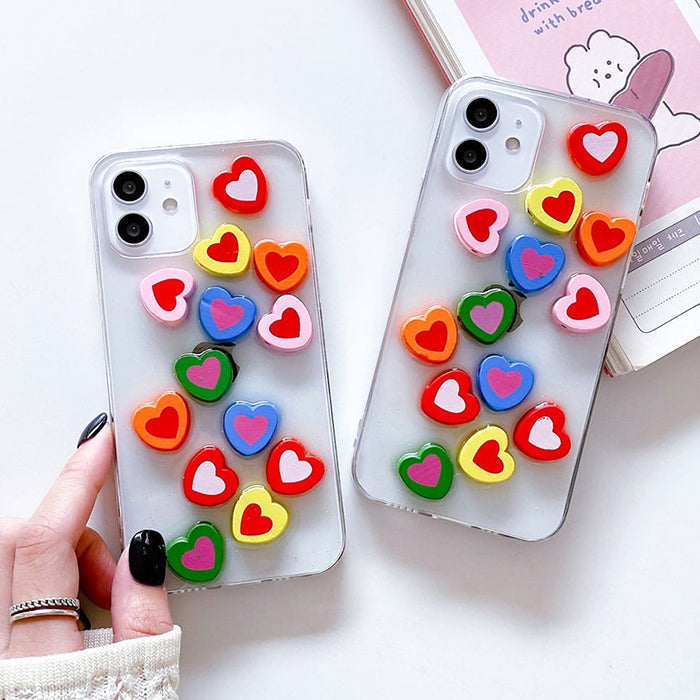 VILZSTUDIOS Colorful hearts design iPhone case