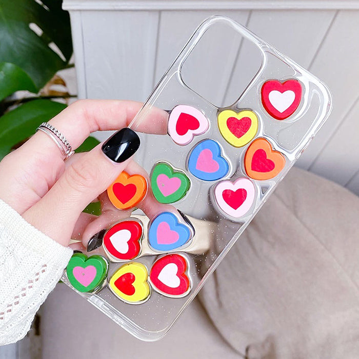 VILZSTUDIOS Colorful hearts design iPhone case