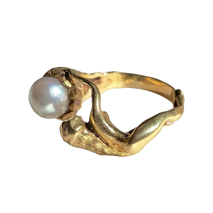 VILZSTUDIOS Stylish asymmetrical pearl ring