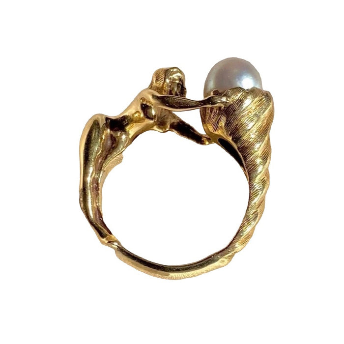 VILZSTUDIOS Stylish asymmetrical pearl ring