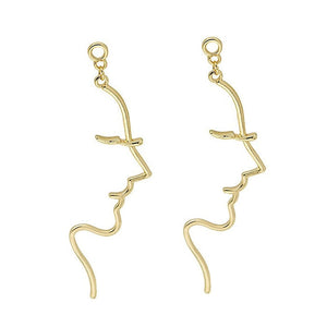 VILZSTUDIOS Minimalist face outline earrings in zinc alloy