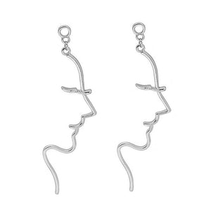 VILZSTUDIOS Minimalist face outline earrings in zinc alloy