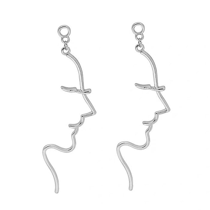 VILZSTUDIOS Minimalist face outline earrings in zinc alloy