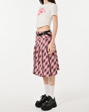 VILZSTUDIOS Stylish plaid pleated skirt for modern fashion