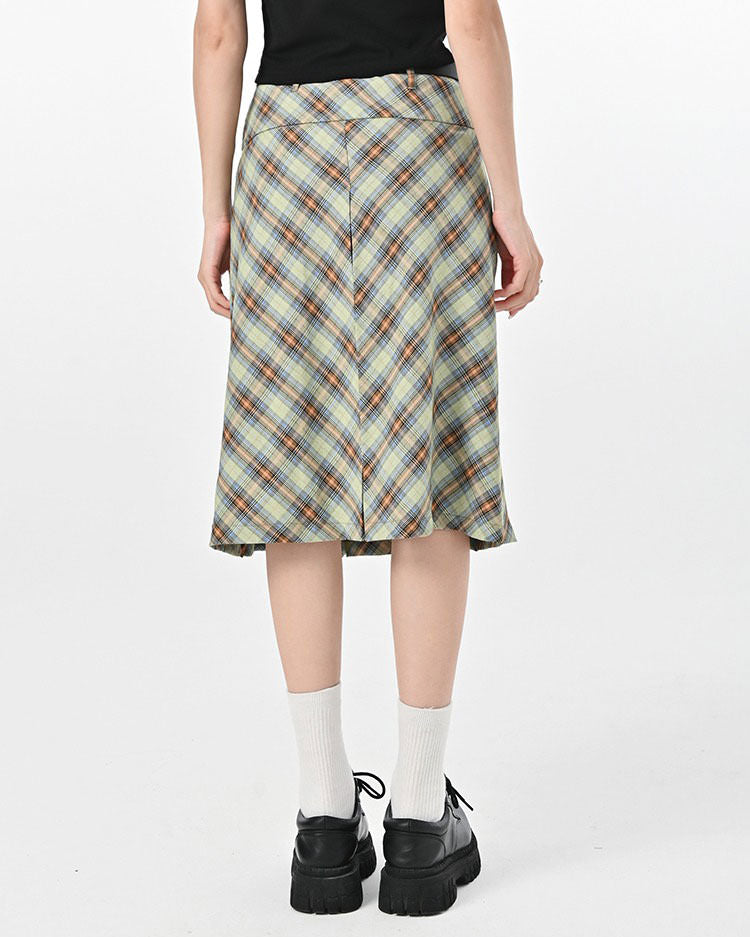 VILZSTUDIOS Stylish plaid pleated skirt for modern fashion