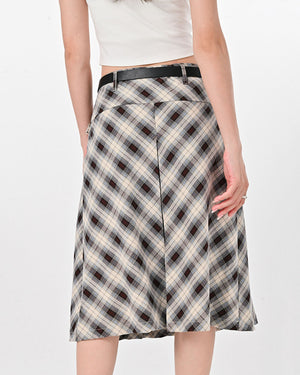 VILZSTUDIOS Stylish plaid pleated skirt for modern fashion
